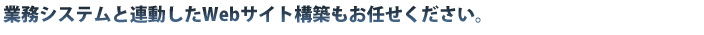 業務システムと連動したWebサイト構築もお任せください。