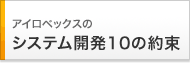 アイロベックスのシステム開発10の約束