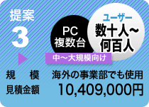 提案3 中・大規模向け　御見積合計金額　10,409,000円