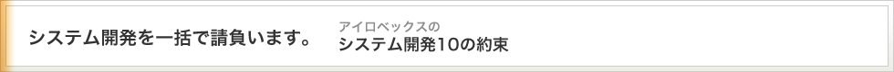 システム開発においてお客さまに約束すること。